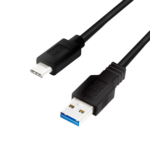 USB 3.2 Gen1 Type-C cable, C/M to USB-A/M, black, 0.5 m – LogiLink