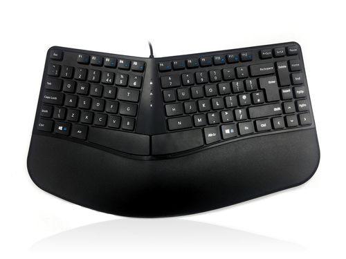 Accuratus Contour - USB Sculptured Ergonomic Split Key Multimedia Keyboard with Reverse Tilt. Supplied by Hypertec – Ceratech