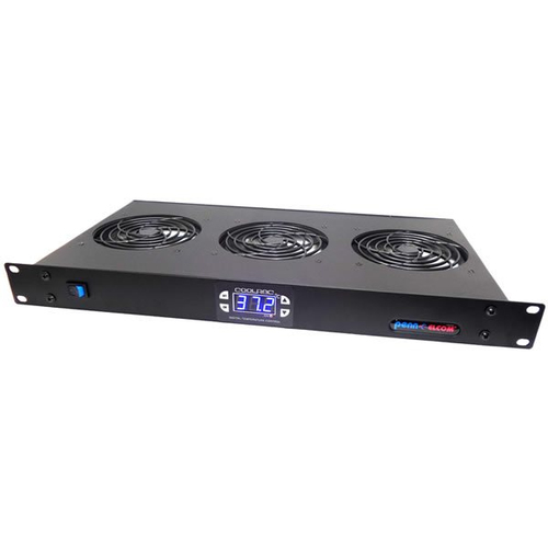 1U Thermostatic Quiet Fan Tray Black – Penn Elcom