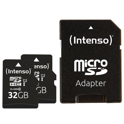 2 x 32GB Intenso Premium UHS-1 Micro SD Card + adapter – intenso