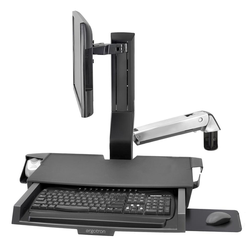 SV SIT-STAND COMBO ARM WITH PAN POLISHED – Ergotron