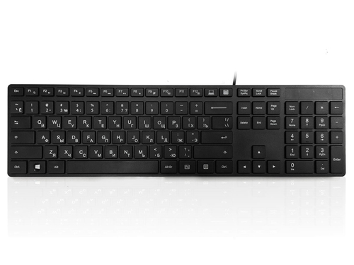 Accuratus 301 - Cyrillic - Russian - USB Full Size; Super Slim quiet Multimedia Keyboard with Square Modern Keys - Black. Supplied by Hypertec – Ceratech