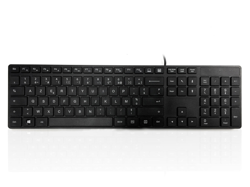 Accuratus 301 - French - USB Full Size; Super Slim quiet Multimedia Keyboard with Square Modern Keys - Black. Supplied by Hypertec – Ceratech