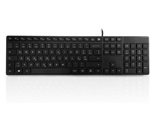 Accuratus 301 - Polish - USB Full Size; Super Slim quiet Multimedia Keyboard with Square Modern Keys - Black. Supplied by Hypertec – Ceratech