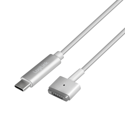 USB 3.2 Gen 1 cable, USB-C/M to Magsafe2/M, PD, silver, 1.8 m – LogiLink