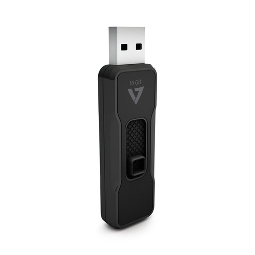 16GB FLASH DRIVE USB 3.1 BLACK120MBS MAX READ SPEED SLIDE – V7