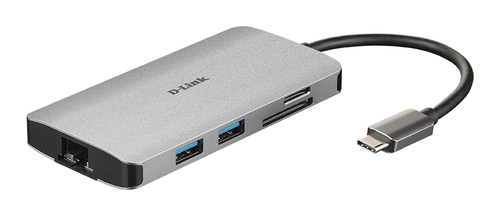 8-in-1 USB-C Hub With HDMI/Ethernet/Card Reader/Power Delivery – D-Link Systems