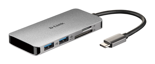 6-in-1 USB-C Hub With HDMI/Card Reader/Power Delivery – D-Link Systems