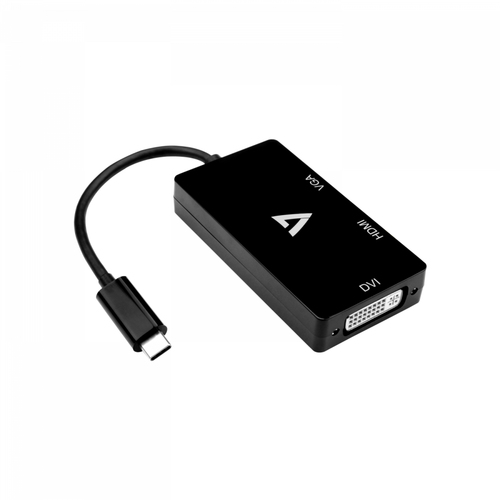 USB-C TO 3_IN_1 VIDEO ADAPTER VGA DVI HDMI 9GBPS 4K 30HZ UHD – V7
