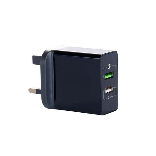 2 PORT 25W/5.4A 5V DC USB MAINS CHARGER WITH QC3 - BLACK – Fairline