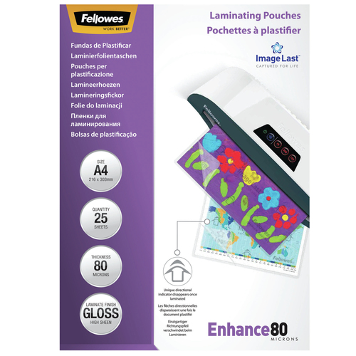 IL LAMINATING POUCH 80MIC A4 25PK – Fellowes