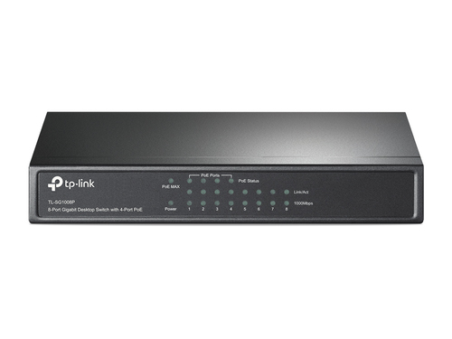 8 PORT GIGABIT 802.3af P.O.E. SWITCH (4 PoE PORTS) – TP-Link