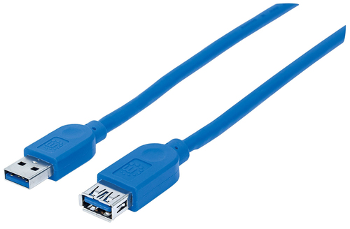 USB-A CABLE 1M MALE/FEMALE- 5GBPS (USB 3.0) EXTENSION BLUE – INTELLINET