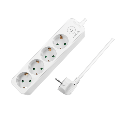 Outlet Strip, 4 safety sockets, white – LogiLink