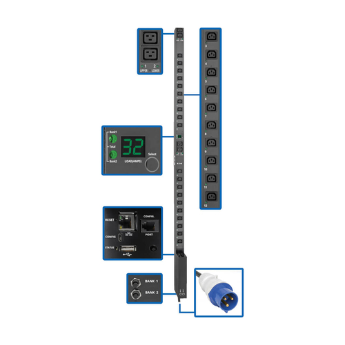 SINGL-PHASESWITCHEDPDU 7.4KW 32A BLUE 230V 10FT. CORD – Tripplite