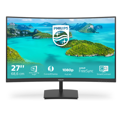 27"Black LED Monitor Full HD Speakers VGA and HDMI – Philips