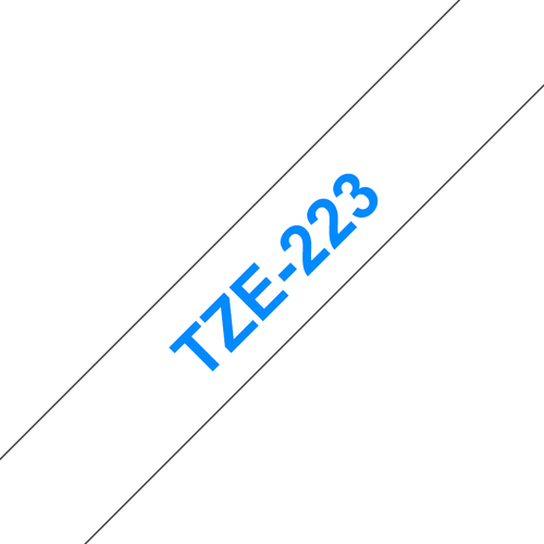 TZE-223 LAMINATED TAPE 9MM 8M BLUE ON WHITE – Brother