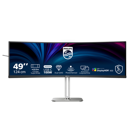 49" SuperWide Curved LCD Business Monitor Dual QHD Height Adjustable DisplayPort USB-C – Philips
