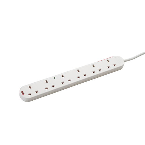 2M 6 GANG OUTLET MAINS LEAD + SURGE + LE – Group Gear