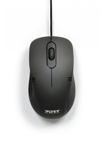 Port 3 Button USB mouse with scroll wheel; 1000 DPI optical sensor and ambidextrous design. Compatible with Windows; MAC and Android; supplied by Hypertec. – Port