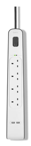 BELKIN 4 WAY SURGE PROTECTION STRIP-2M W/2X2.4AMP USB CHARGG – Belkin Components