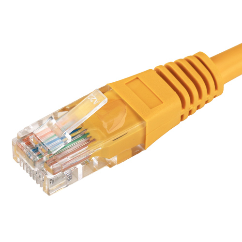 2m Cat5e RJ45 Yellow U/UTP PVC 24AWG Flush Moulded Booted Patch Lead – Cablenet