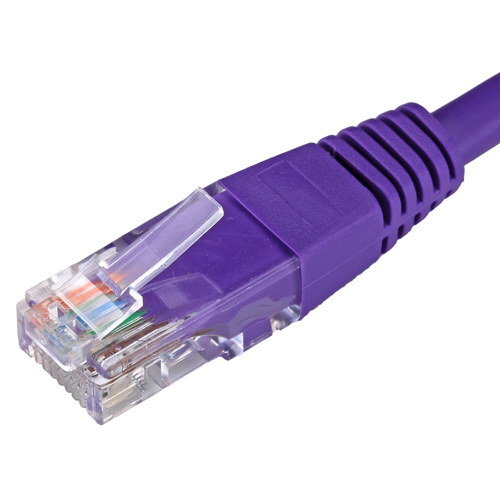 1m Cat5e RJ45 Violet U/UTP PVC 24AWG Flush Moulded Booted Patch Lead – Cablenet