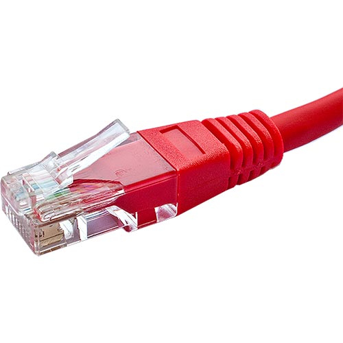 10m Cat6 RJ45 Red U/UTP PVC 24AWG Flush Booted X over Patch Lead – Cablenet