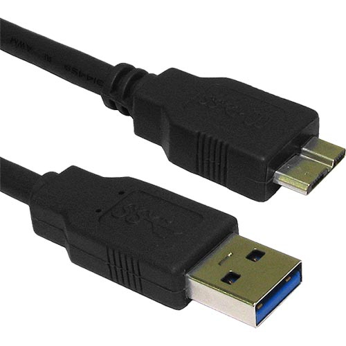 2m USB 3.0 Type A Male - Micro Type B Black Cable – Cablenet