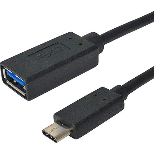 20cm USB 3.1c Male - USB 3.0 Type A Female Tailed Black – Cablenet