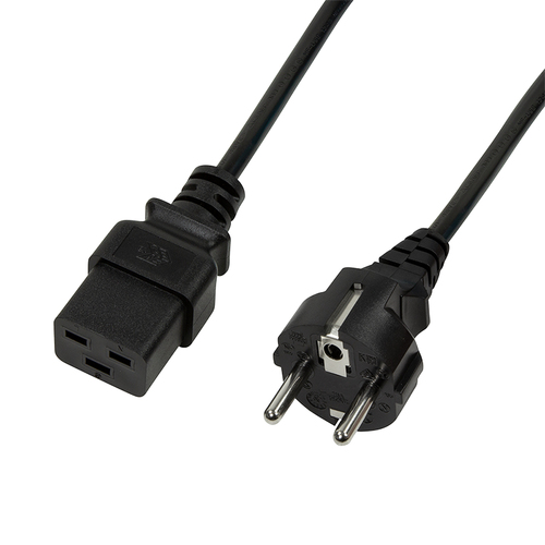 Power cable, CEE 7/7 to IEC C19, black, 3 m – LogiLink