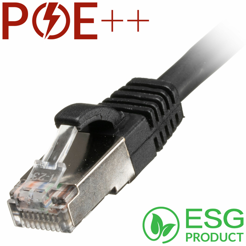 0.5m Cat6a RJ45 Black S/FTP LSOH 26AWG Snagless Booted Patch Lead (PK 100) – Cablenet