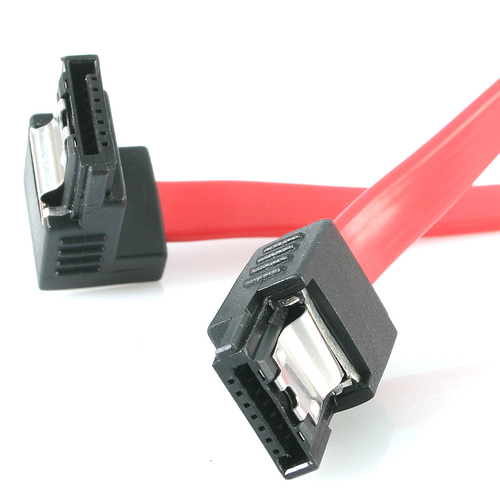 18IN LATCHING SATA TO RIGHT ANGLE SATA SERIAL ATA CABLE - SATA - M/M - 18 INCH - – StarTech.com