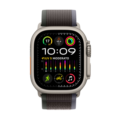 Apple Watch Ultra 2 GPS + Cellular, 49mm Titanium Case with Blue/Black Trail Loop - M/L – Apple