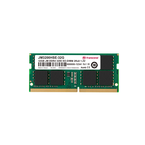 32GB JM DDR4 3200 SO-DIMM 2Rx8 2Gx8 CL22 1.2V – Transcend Information UK LTD