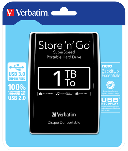 Verbatim 1TB 2.5 USB 3.0 Black – Verbatim