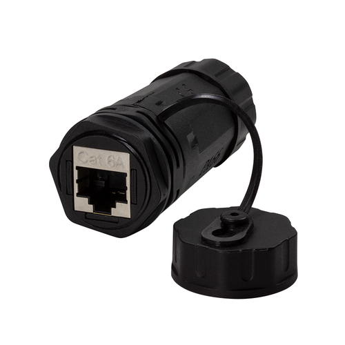 Outdoor Cat.6A bulkhead coupler 2 x RJ45, IP68, long type – LogiLink