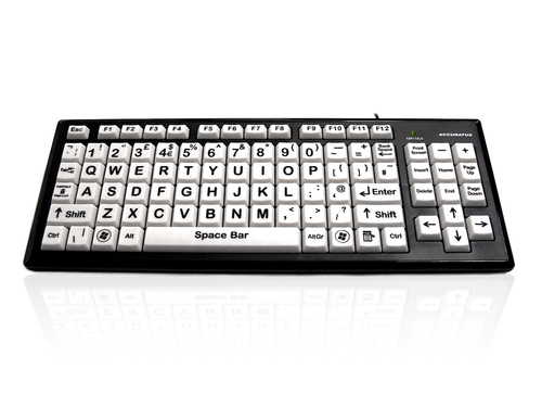 Ceratech Monster 2 High Contrast Uppercase Black Letters on Extra Large White Keys with 2port USB2.0 – Ceratech