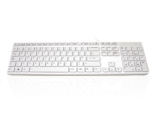 Accuratus 301 keyboard is a soft touch; full key layout; slimline keyboard; USB connected in white – Ceratech