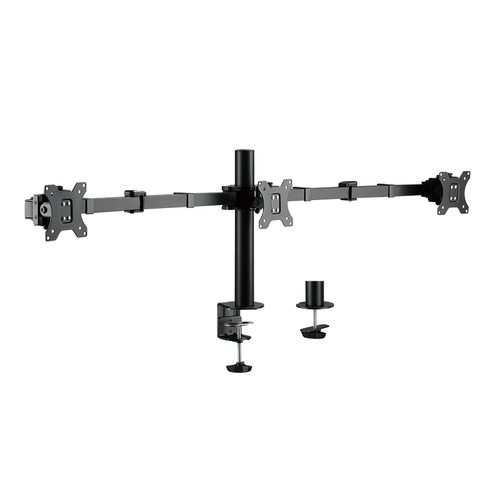 Triple Monitor mount, 17-27, steel, 360� VESA plate, arm length: 640mm – LogiLink
