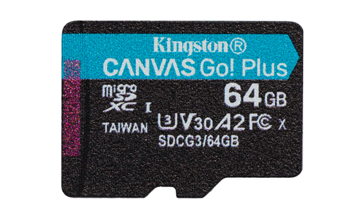 64GB MSDXC CANVAS GO PLUS 170R A2 U3 V30 SGLE PACK W/O ADPTR – Kingston Technology