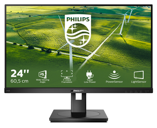 24" Black LCD MonitorFull HD VGA DVI-D – Philips