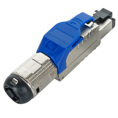 Cat6a RJ45 FTP Field Termination Plug with Blue Latch – Cablenet
