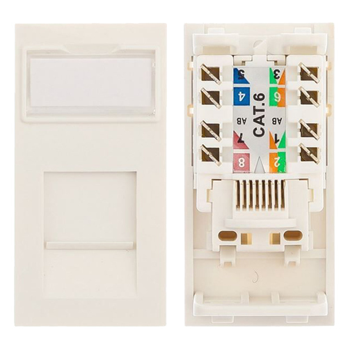 Cat6 UTP Low Profile Module 25mm x 50mm White – Cablenet