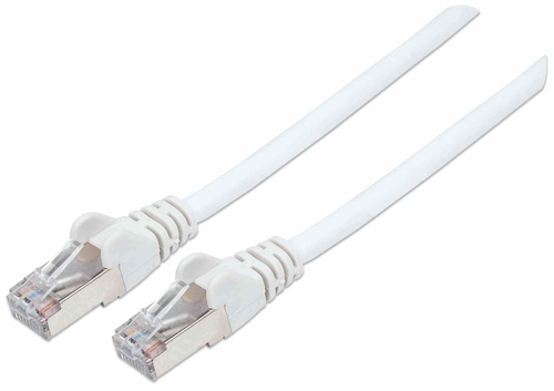 NETWORK CABLE CAT7/PLUG 6A COPP -0.5M WHITE S/FTP SNAGLESS/BOOTD – INTELLINET