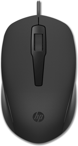 HP 150 - Muis - rechts- en linkshandig - optisch - met bekabeling - USB - zwart - voor OMEN by HP 16, Victus by HP 16, HP 14, 17, ENVY 15, Pavilion Aero 13, Spectre x360 – HP Inc