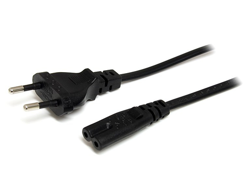 StarTech.com 2m Standaard Laptop Voedingskabel - EU naar C7 - Voedingskabel - Europlug (M) naar IEC 60320 C7 - 1 m - zwart – StarTech.com