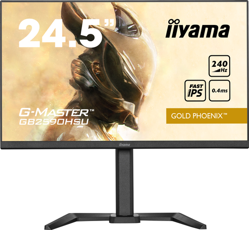 24.5" Black G-Master Gold Phoenix Gaming Monitor Height Adjustable DisplayPort USB and HDMI – Iiyama