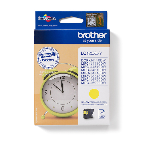 INK CARTRIDGE LC-125XLY YELLOW 1200 PAGES – Brother