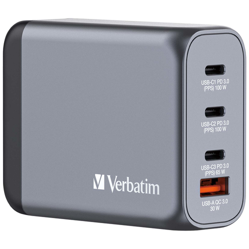 Verbatim GNC-100 GaN Charger 4 100W USB – Verbatim